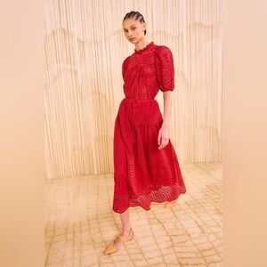 Ulla Johnson hollie Lace Midi Dress SZ 2